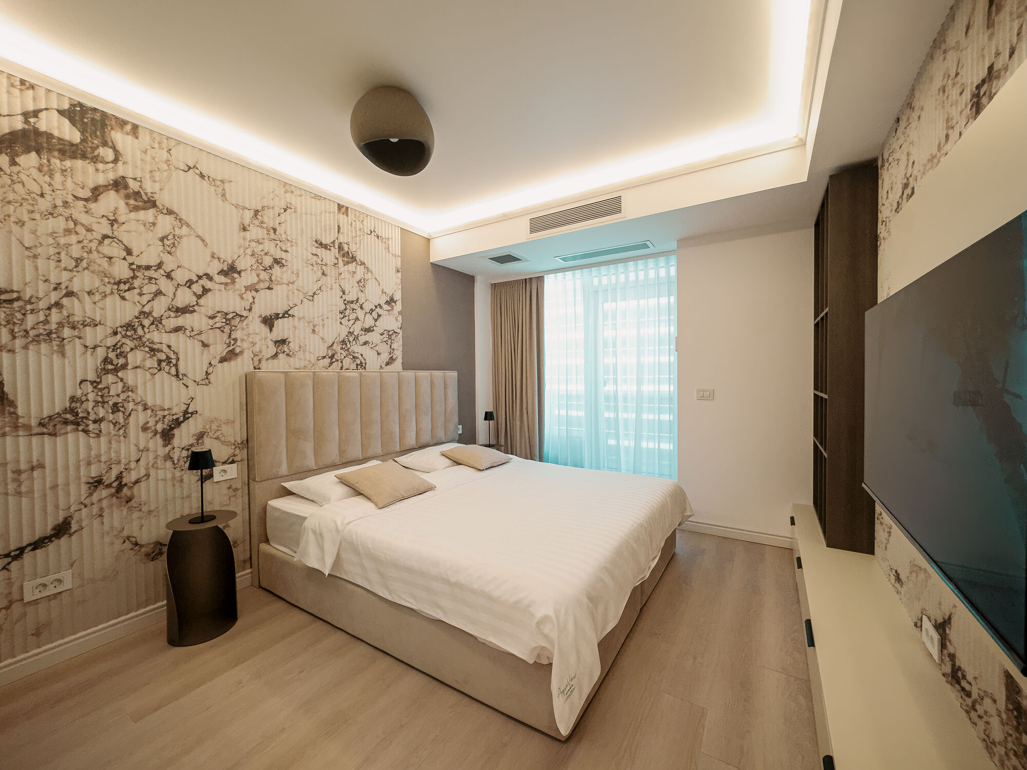 Dormitor — detaliu textil